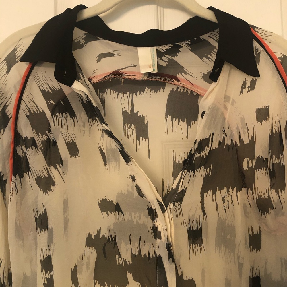 Sheer Button Up Blouse - Size Small - image 2